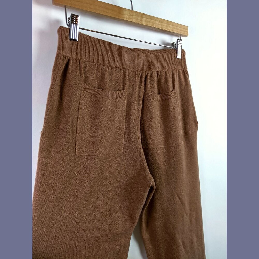 Modern Citizen Womens High Waist Drawstring Knitted Leggings in Brown Tan Size S - Picture 5 of 7